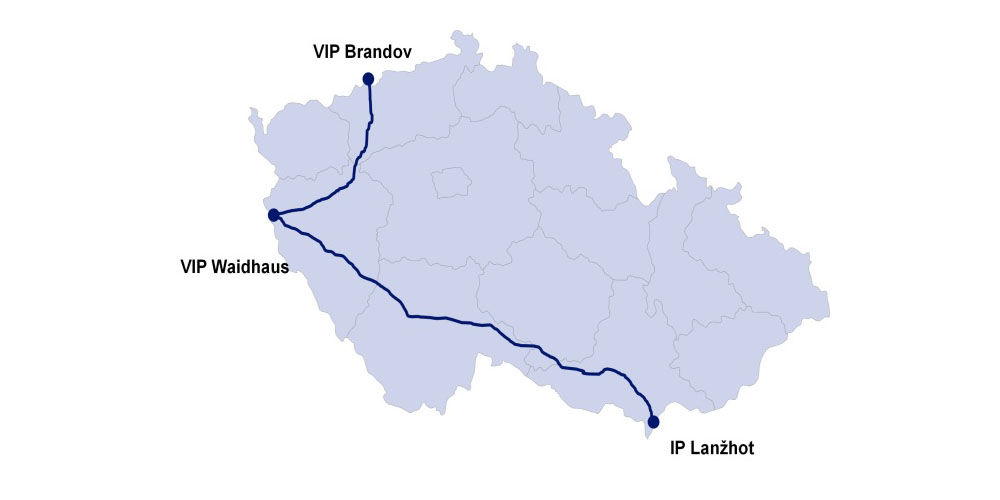 Plánované koridory na dovoz vodíku do ČR